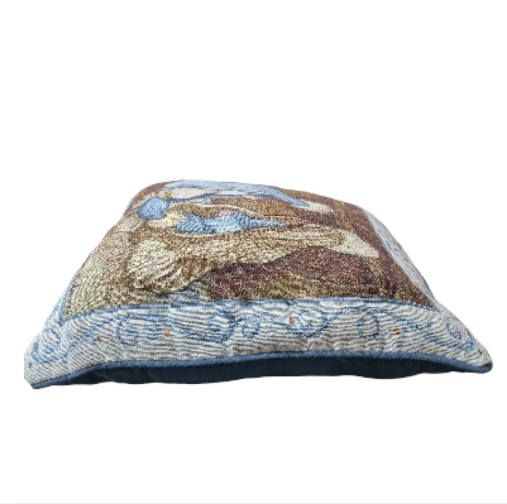 Vintage Sally Eckman Roberts Nativity Tapestry‎ Throw Pillow